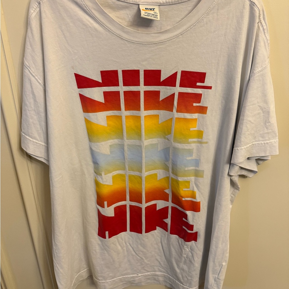 Nike Retro White Tee Colorful Nike Logo
